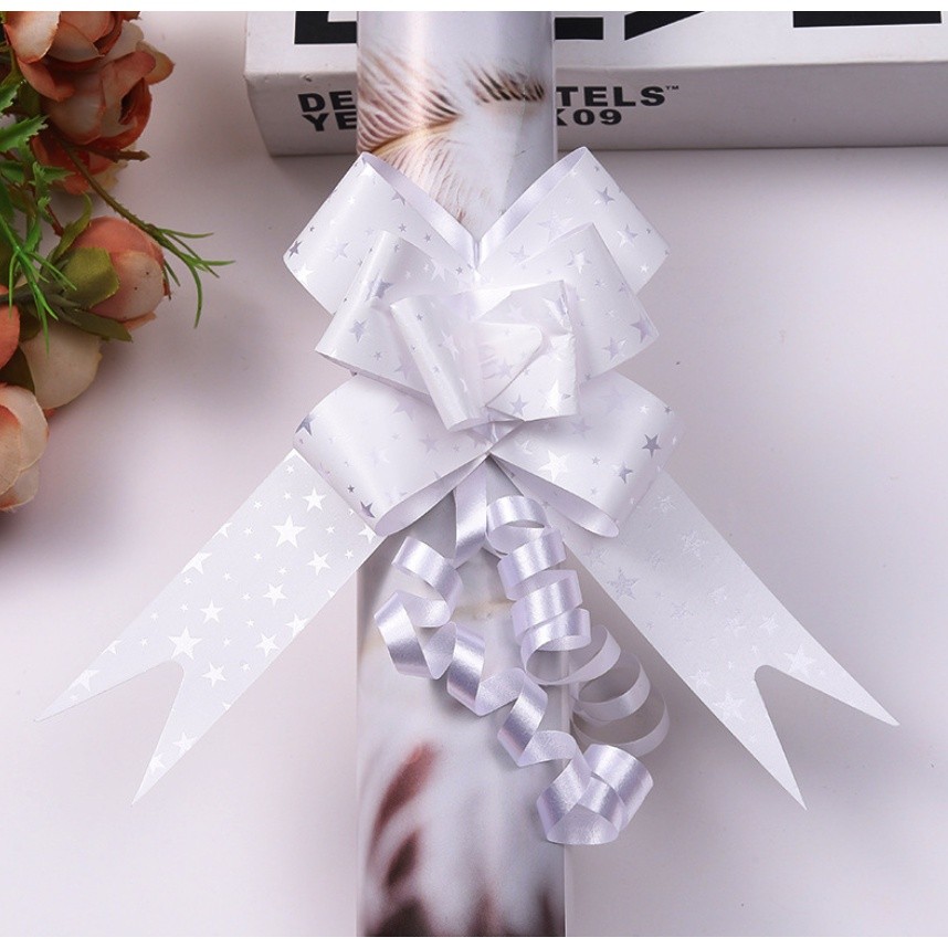 10pcs 30mm Medium Size (Star) Pull Flower Bow knot Pull Bow Gift Ribbons Flower Wrappers 蝴蝶结手拉花(2771L) - Image 11