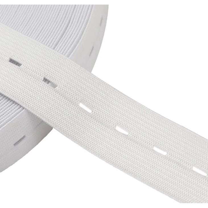 15/20/25/30mm Button Hole Ribbon Elastic Band Trim Buttonhole Pants Waist Adjustable Fabric DIY Sewing 纽扣可调节松紧带(2075L) - Image 11