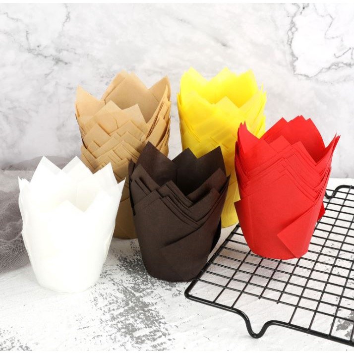 10Pcs/Lot Tulip Cupcake Baking Cups Muffin Baking Liners Holders Rustic Cupcake Wrapper Molde Cupcake Paper Cups(1477L) - Image 2