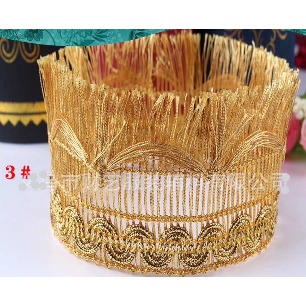 1yard 3.8/5.5cm European and American style small row to be mixed color tablecloth curtain row to fringed 欧美金银丝花边(2674L) - Image 4