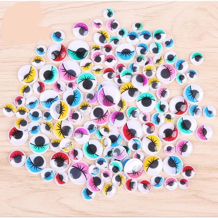 8-24mm Googly Eyes Self-adhesive Plastic Eyelash Eye Wobbly Googly Eyes DIY Sewing Crafts scrapbooking(1169L)