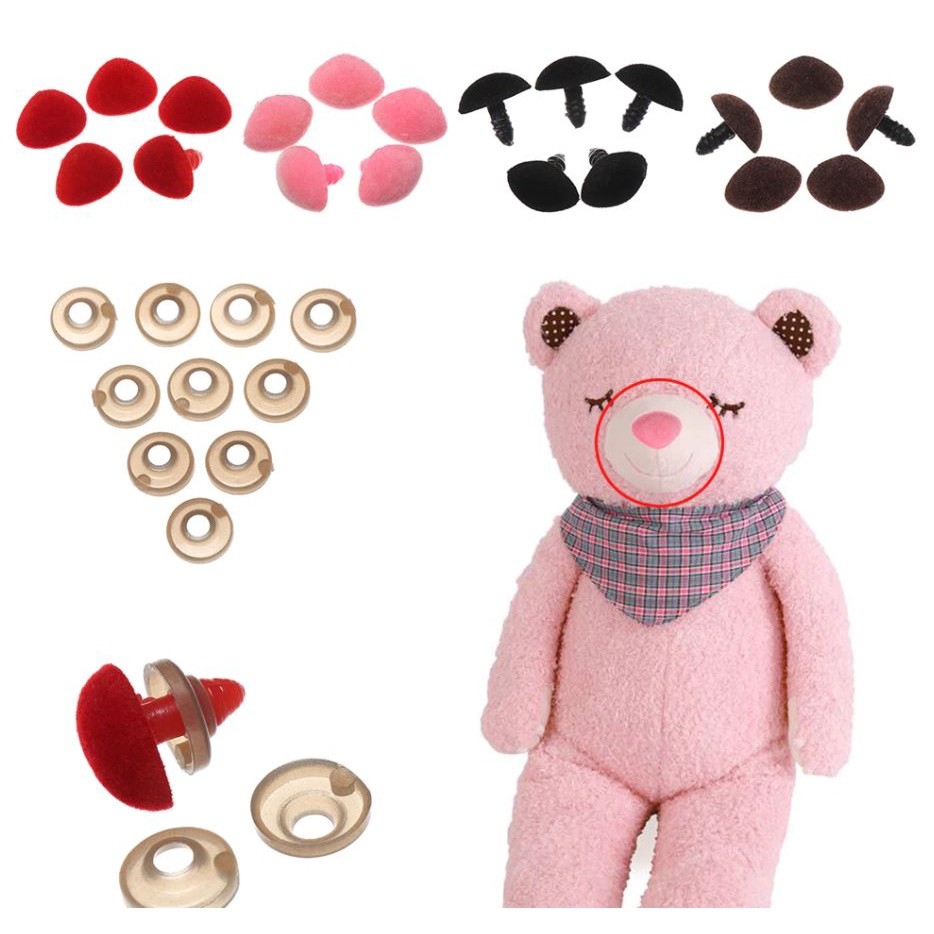 10PCS12*14mm Plastic Triangle Noses Velvet Nose Doll Craft Button Bear Plush Toys Animal DIY Making Dolls(1459L) - Image 2