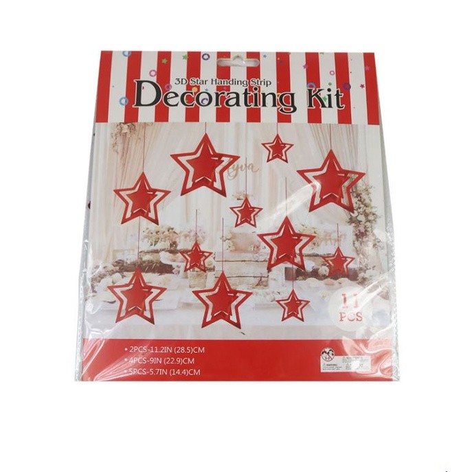 Twinkle Little Star Themed Party 3D Champagne Gold Hollow Star Garlands Hanging Decoration for Birthday (1237L) - Image 10