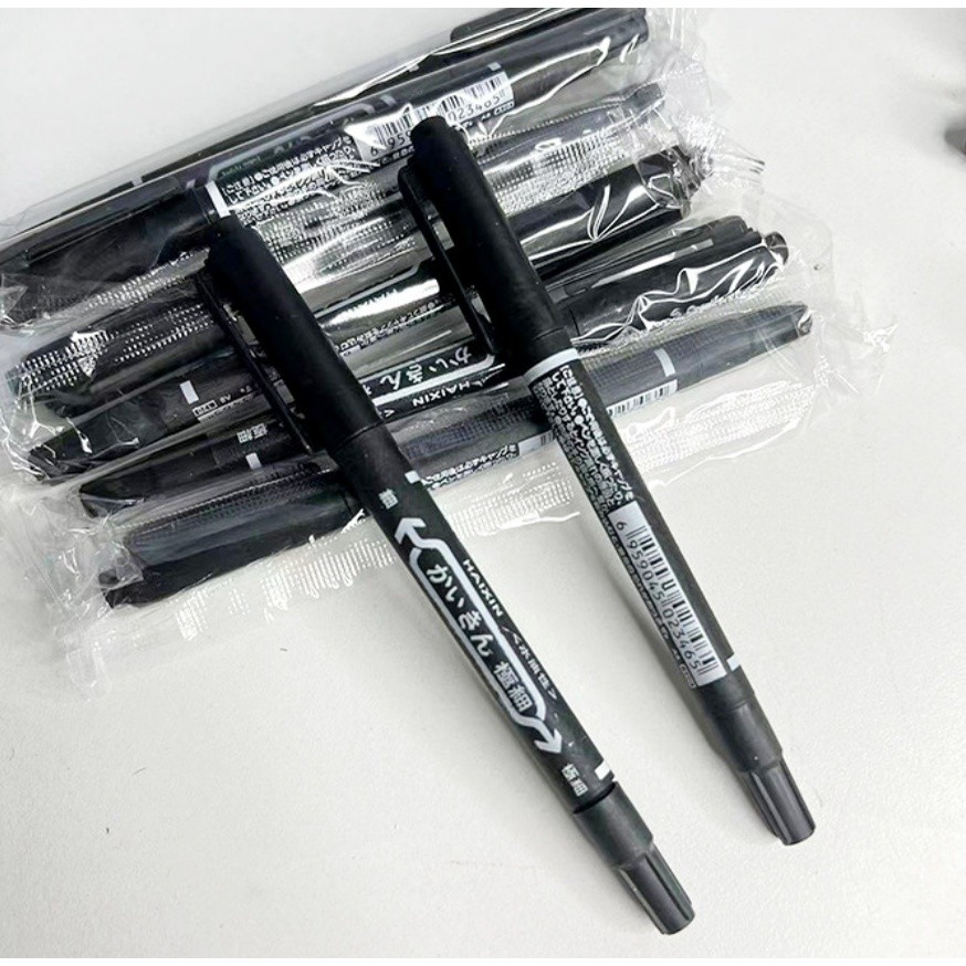 1pc Oily Small Double-headed 120 Black Marker Pen paint pens(1697L) - Image 9