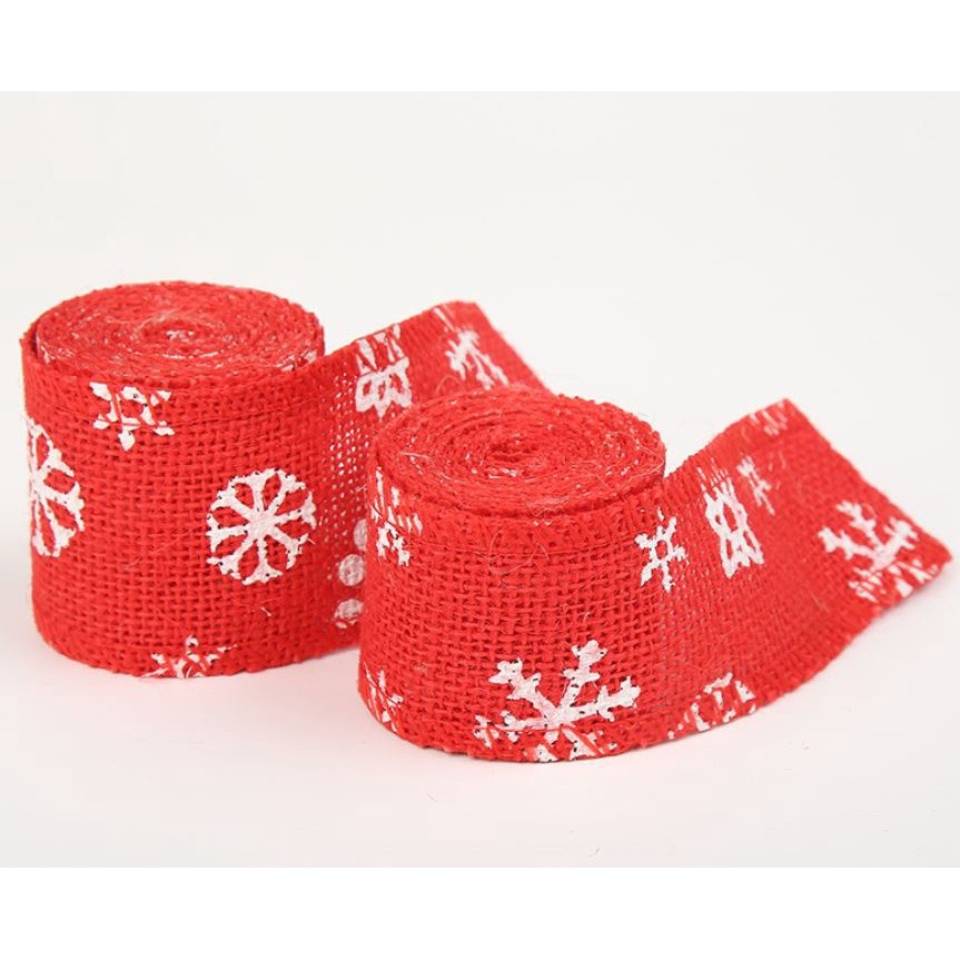4cm 5cm Snowflake Deer Burlap Ribbon Christmas Tree Ornament Xmas Decor Home Wedding Party Decoration DIY(2491L) - Image 5