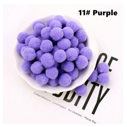 25mm (12pcs/pack) DIY Fluffy Soft Pompom Plush Pom Poms Ball Macaron Pompones Handmade Sewing Craft Kids Toy (2135L) - Image 13