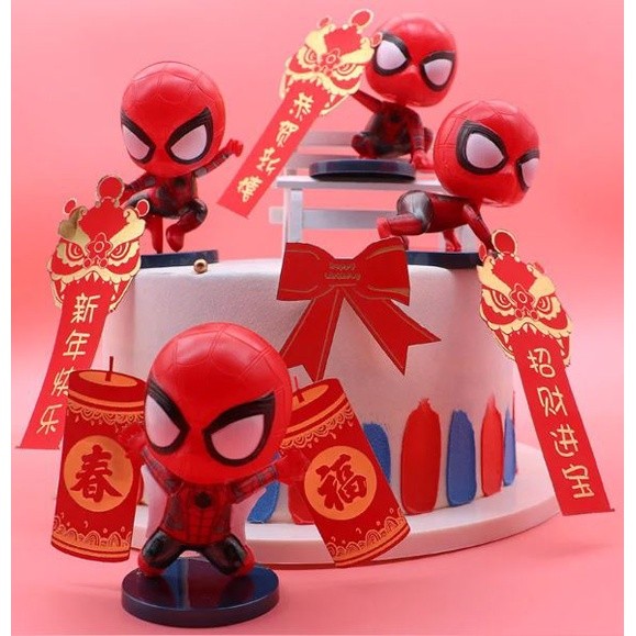 4Pcs/Set Disney Spiderman Anime Action Figure Toy Pvc Cake Decor Doll Collection Model Toy Christmas Gift for Kid(2655L) - Image 3