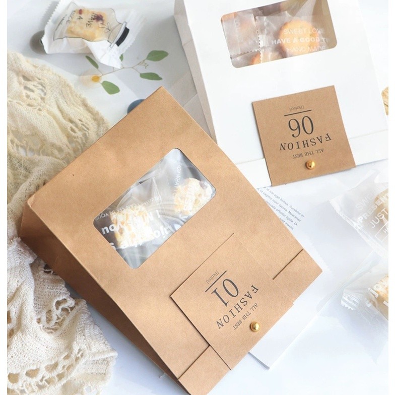 1pc Packaging Bags With Transparent Window Package Gifts Candy Cake For Wedding Birthday Party Kraft Paper开窗包装袋(2403L) - Image 7