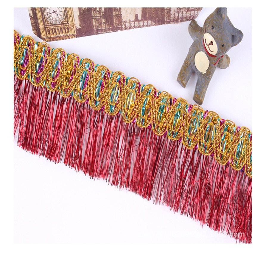 1yard 5.5cm~8cm Silk Tassel fringe sewing bang tassel trim decorative Curtain Tassel for Craft Jewelry亮闪民族花边(1556L) - Image 13