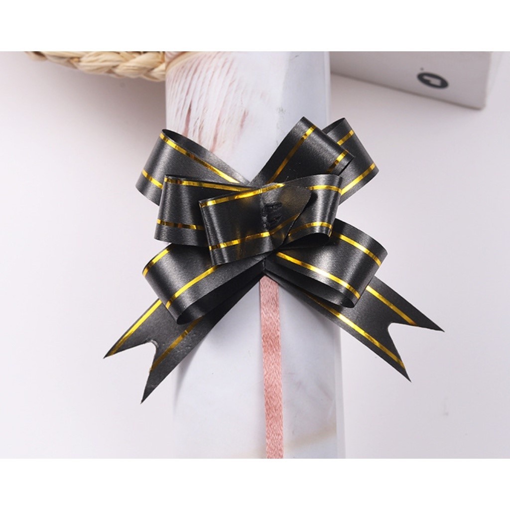 10pcs 12# Mini Ribbon (Gold) Flowers Bows Bowknot Gifts Craft For Party Home Festival Decoration(182L) - Image 12