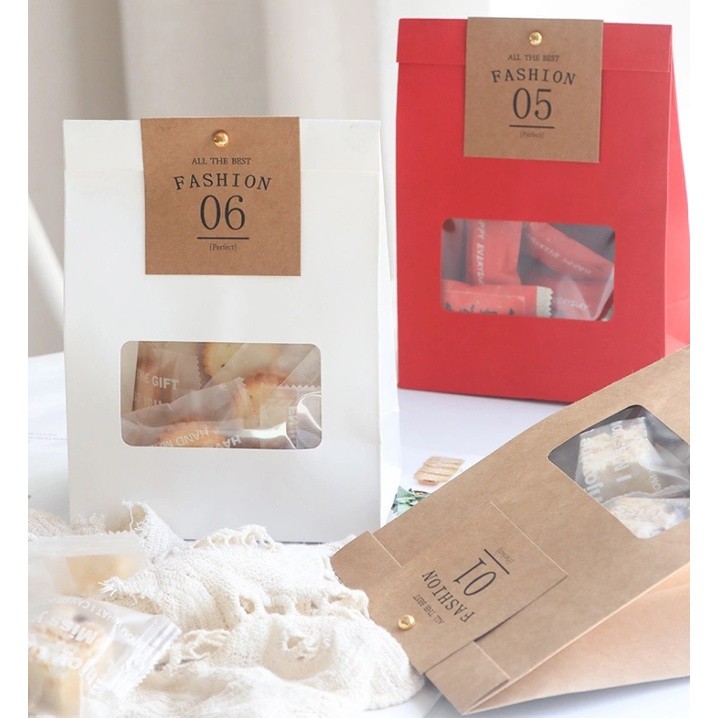 1pc Packaging Bags With Transparent Window Package Gifts Candy Cake For Wedding Birthday Party Kraft Paper开窗包装袋(2403L) - Image 9