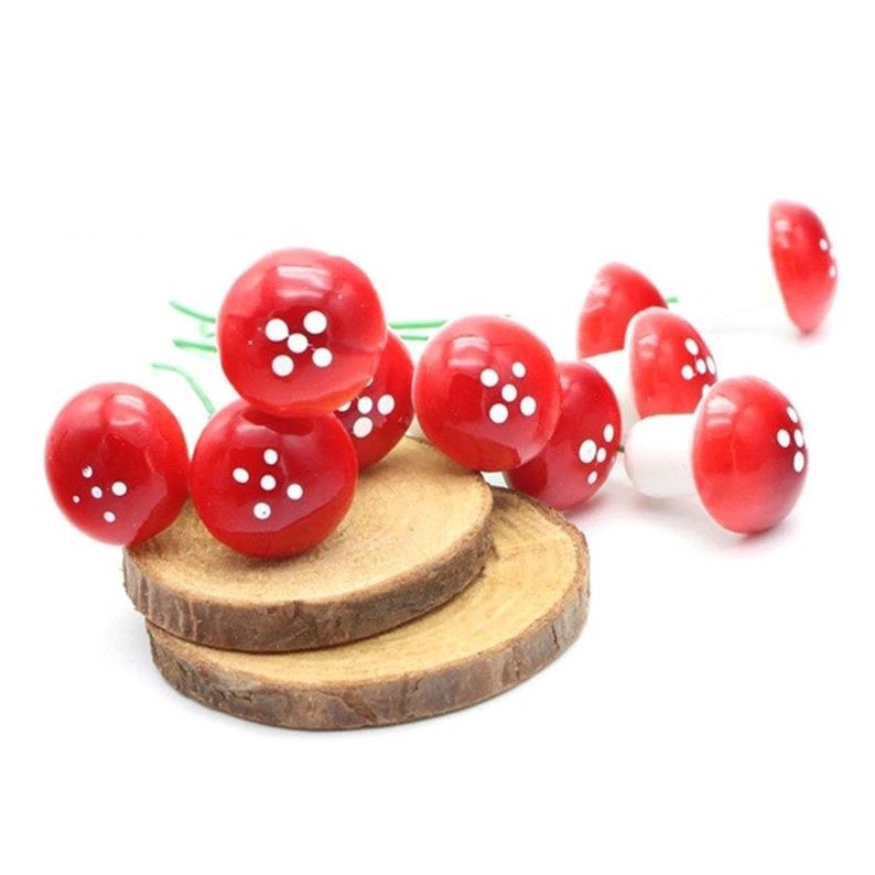 20/35mm Multi color Mini Mushroom Garden Ornament Miniature Plant Pots Fairy DIY Dollhouse 泡沫小蘑菇 (1181L) - Image 17
