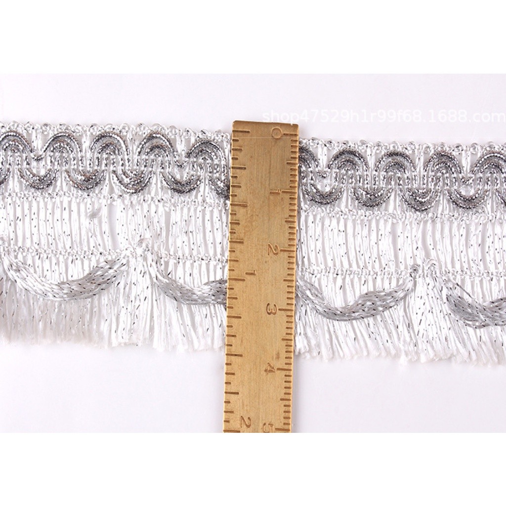 1yard 3.8/5.5cm European and American style small row to be mixed color tablecloth curtain row to fringed 欧美金银丝花边(2674L) - Image 3