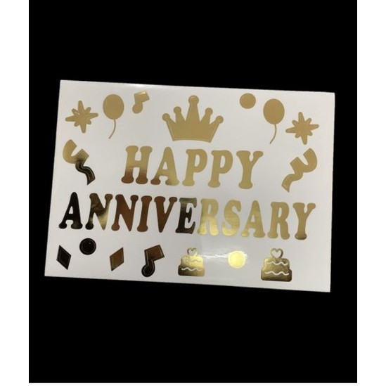 Happy Anniversary Sticker Star Heart Balloon Pattern PVC Wall Stickers for Transparent Ballons(1193L) - Image 2