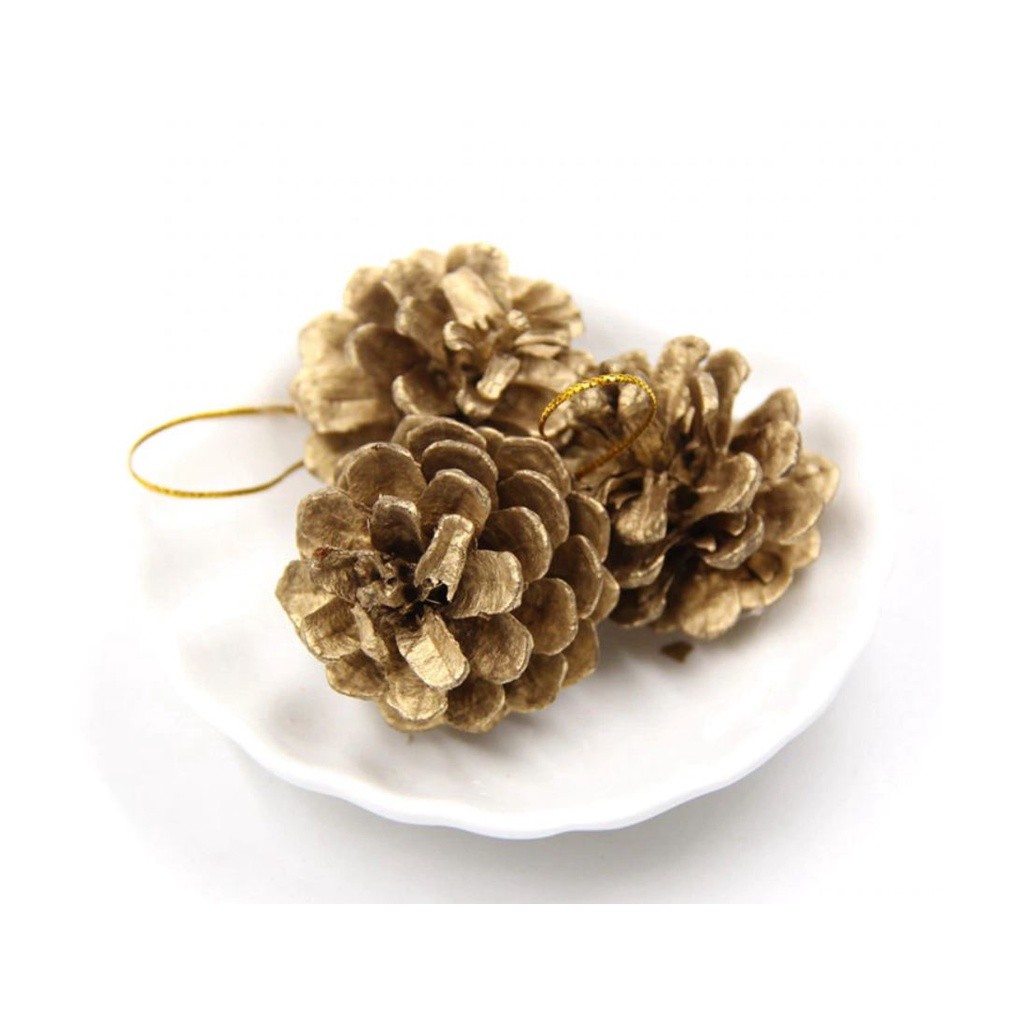 2pcs Christmas Tree Hanging Pine Cones Wood Pinecone Balls For Home Office Party Decorations Xmas Ornament(1076L) - Image 6
