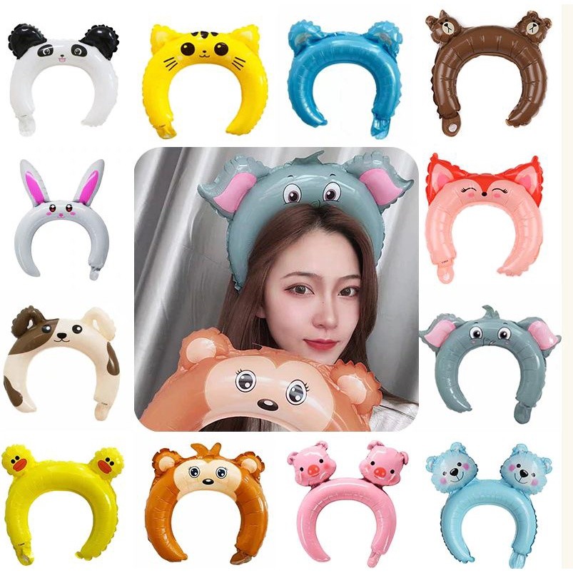5pcs Cute Animal Foil Headband Balloon for Wedding Favors Children Birthday Party Decoration(427L) - Image 2