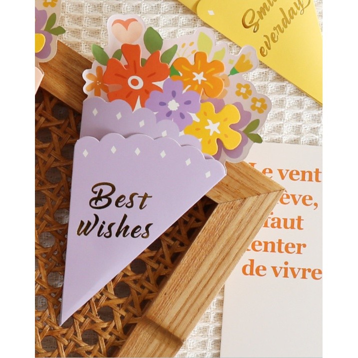 1pc Creative Festival Greeting Card Thank You Teacher Days Gratitude Blessing Card Gift Message Card花束鲜花贺卡(2404L) - Image 18