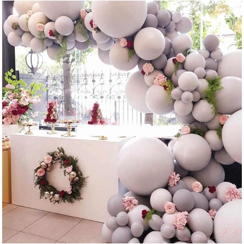5inch 12inch 18inch Grey Balloons Round Latex balloons Arch Baby Shower Wall Backdrop Decoration(686L)