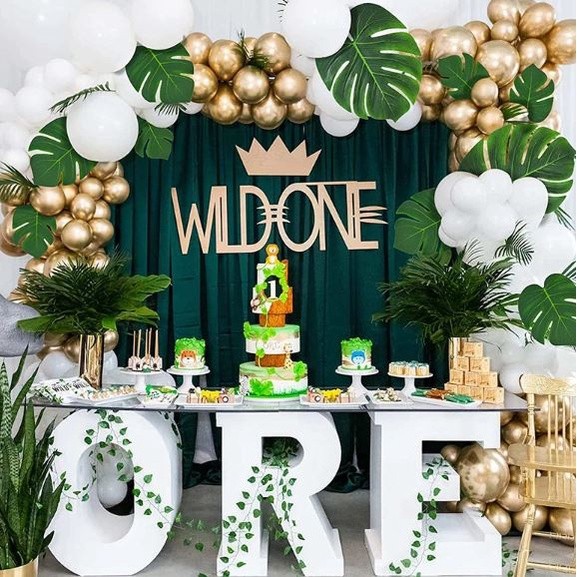 Tropical Palm Artificial Silk Leaves Monstera Leaf Bouquets DIY Home Wedding Party Decor Fake Plants (2604L) - Image 5