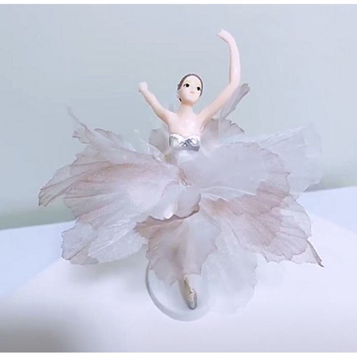 Romantic Chiffon Yarn skirt Ballet Girls Lace Flower Acrylic Cake Topper Happy Birthday Wedding Party Decoration(800L) - Image 16