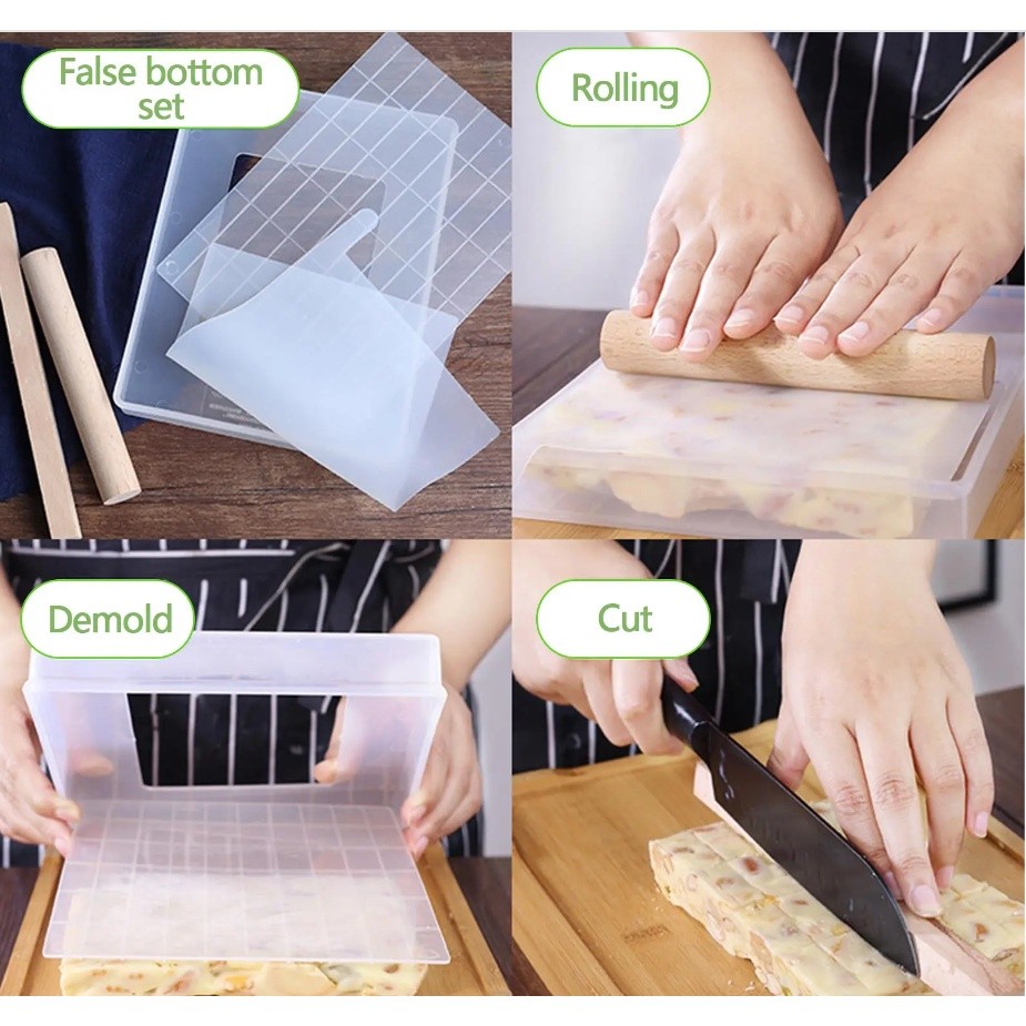 Nougat Dish Tools Set Handmade Snowflake Crisp Making Cutting Mold Plate Non-Stick Baking Diy Kitchen 雪花酥模具(2734L) - Image 7