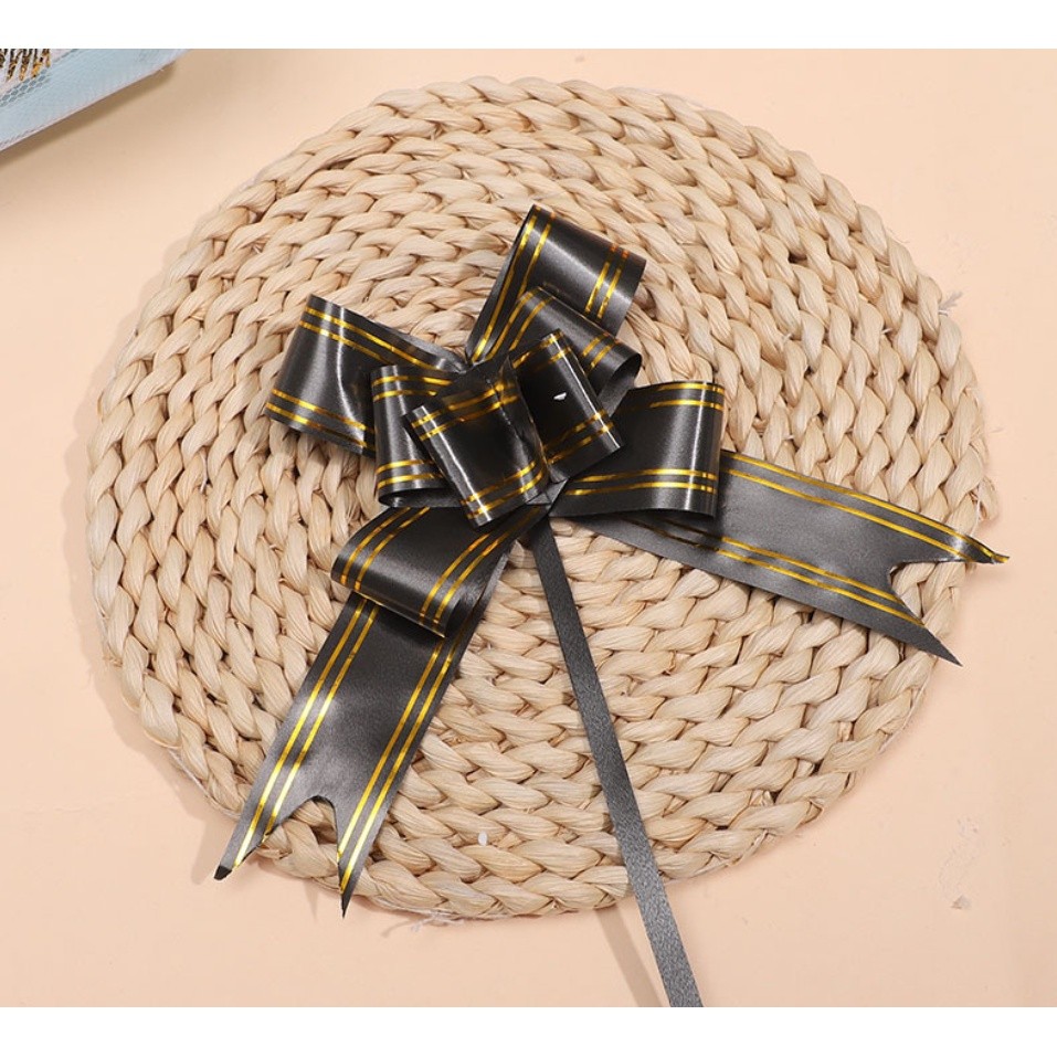 10pcs 3cm Ribbon (Gold) Christmas Gift Wrap Pull Bows Gift Ribbons Happy New Year Birthday Party Wedding Car Decor(465L) - Image 14