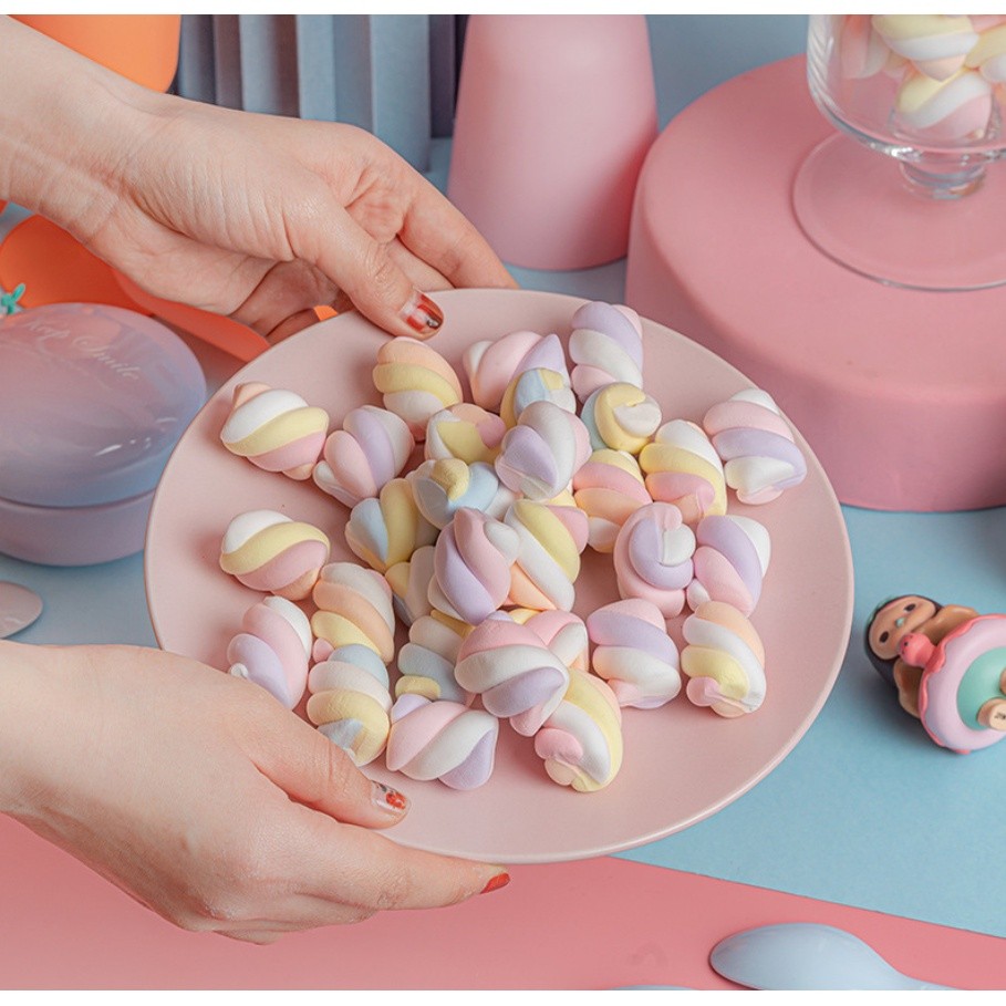 HALAL Marshmallow/Random Brand Large White Mini Coloured Twisted Strawberry Wave彩色棉花糖(2422L)