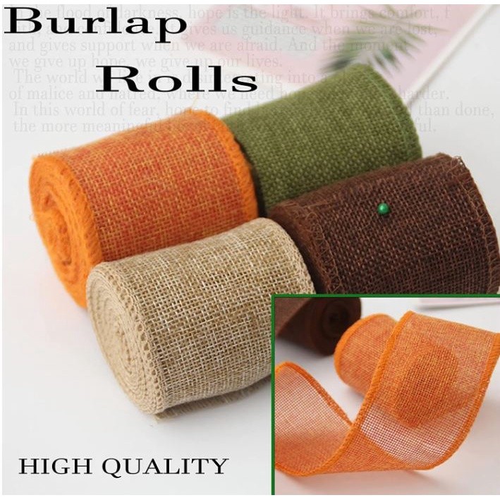2yar/lot 6cm Wide Jute Cloth Roll Colorful DIY Handmade Wedding Party Supplies Crafts Linen Volume Burlap Ribbon (2489L) - Image 4