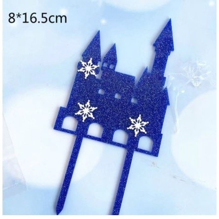 New Fairy Girls Christmas Winter Snowfake Castle Acrylic Angle Cake Topper for Baby Girls Birthday Party (1333L) - Image 11