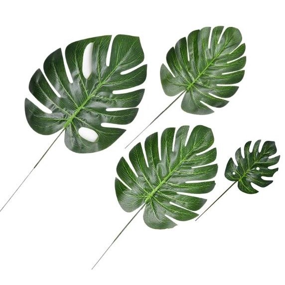 Tropical Palm Artificial Silk Leaves Monstera Leaf Bouquets DIY Home Wedding Party Decor Fake Plants (2604L) - Image 7