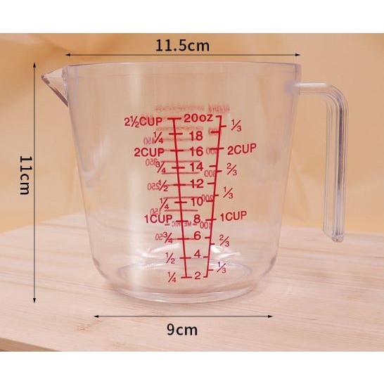 600ml Measuring Cup Transparent Heat Resisting Plastic Milk Water Scale Measuring Jar Microwave Tool for Baking (2474L) - Image 5