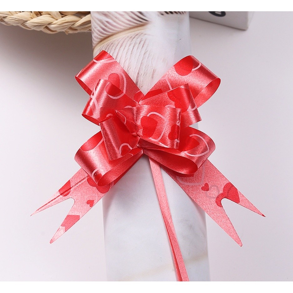 10PCS 1.8cm (Heart) Pull Bows Flower Ribbon For Wrapping Gift Decorate Wedding Car Party Christmas Birthday(1322L) - Image 15