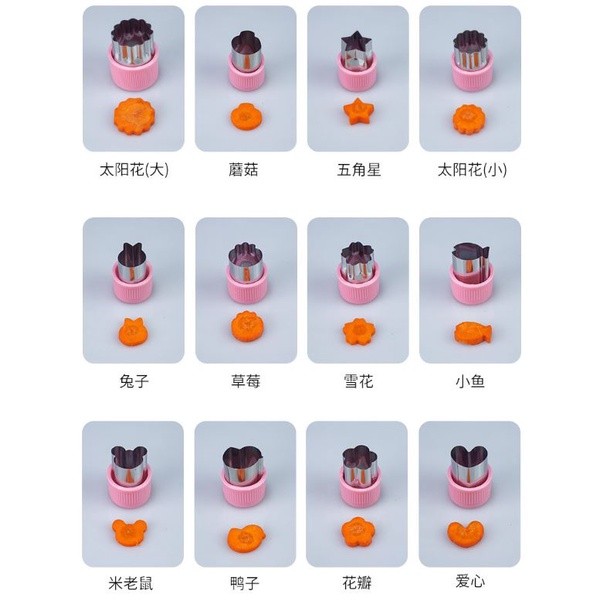 12pcs/set Stainless Steel Cookie Cutters Sandwiches Fruit Cutter Shapes Vegetable Fondant Cake Mould Kitchen Acc(2356L) - Image 7