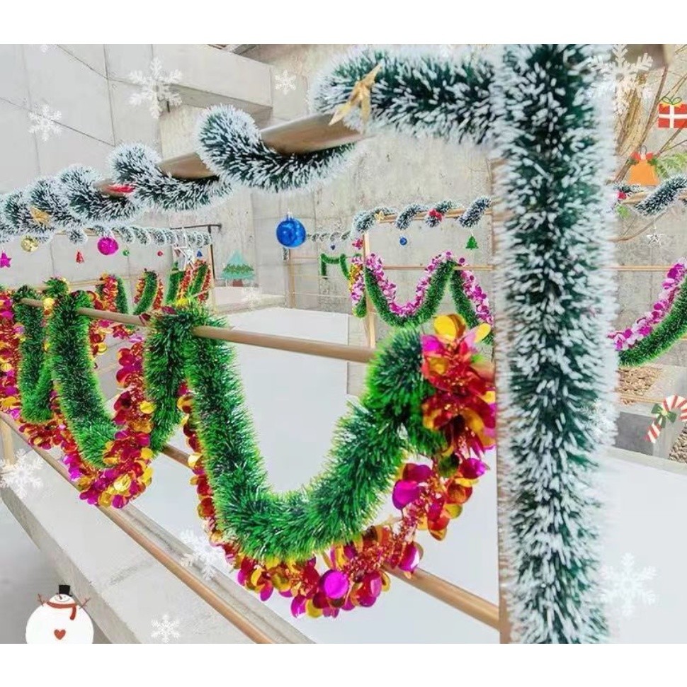 2m Christmas Decoration Ribbon Garland Christmas Tree Ornaments Dark Green Ribbon DIY Decor Tinsel Xmas Party(1104L) - Image 8