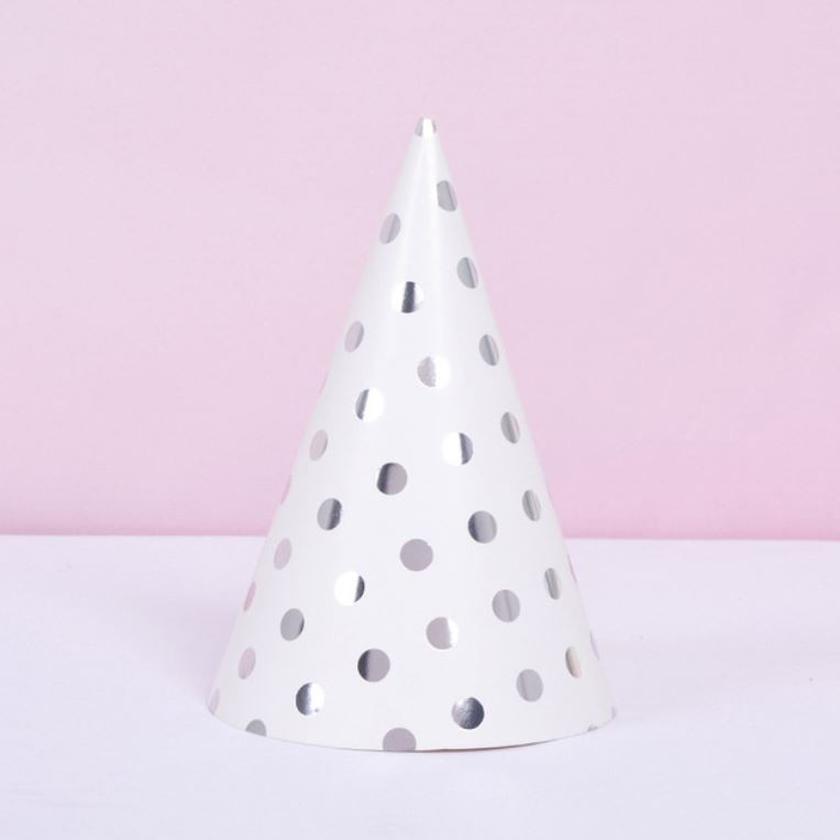 1pc Striped Dots Birthday Hats Kids Cap Bronzing Paper Caps Baby Kids Birthday Festival Party Ornaments Baby Deco(1119L) - Image 6