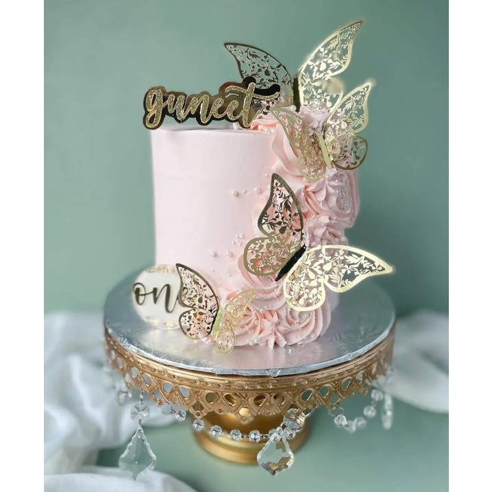 1set Wall Stickers 3D Hollow Rosegold Butterfly Decorative Sticker for Home Living Room Bedroom Kids Room双面蝴蝶(2558L)