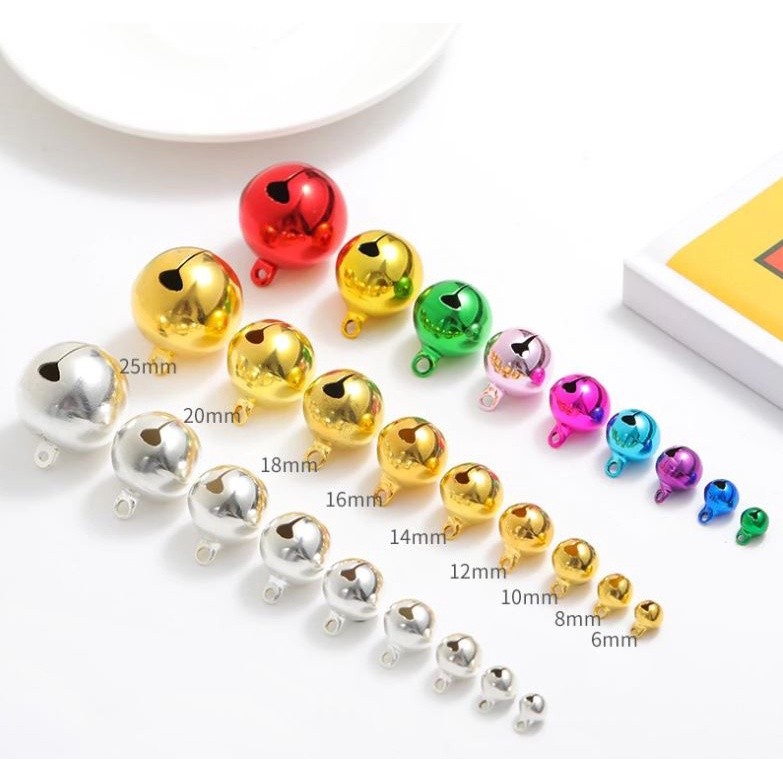 6/10/12/14mm Colorful Metal Jingle Bells Loose Beads Festival Party Decoration/Pet Christmas Tree DIY Crafts(1501L) - Image 3
