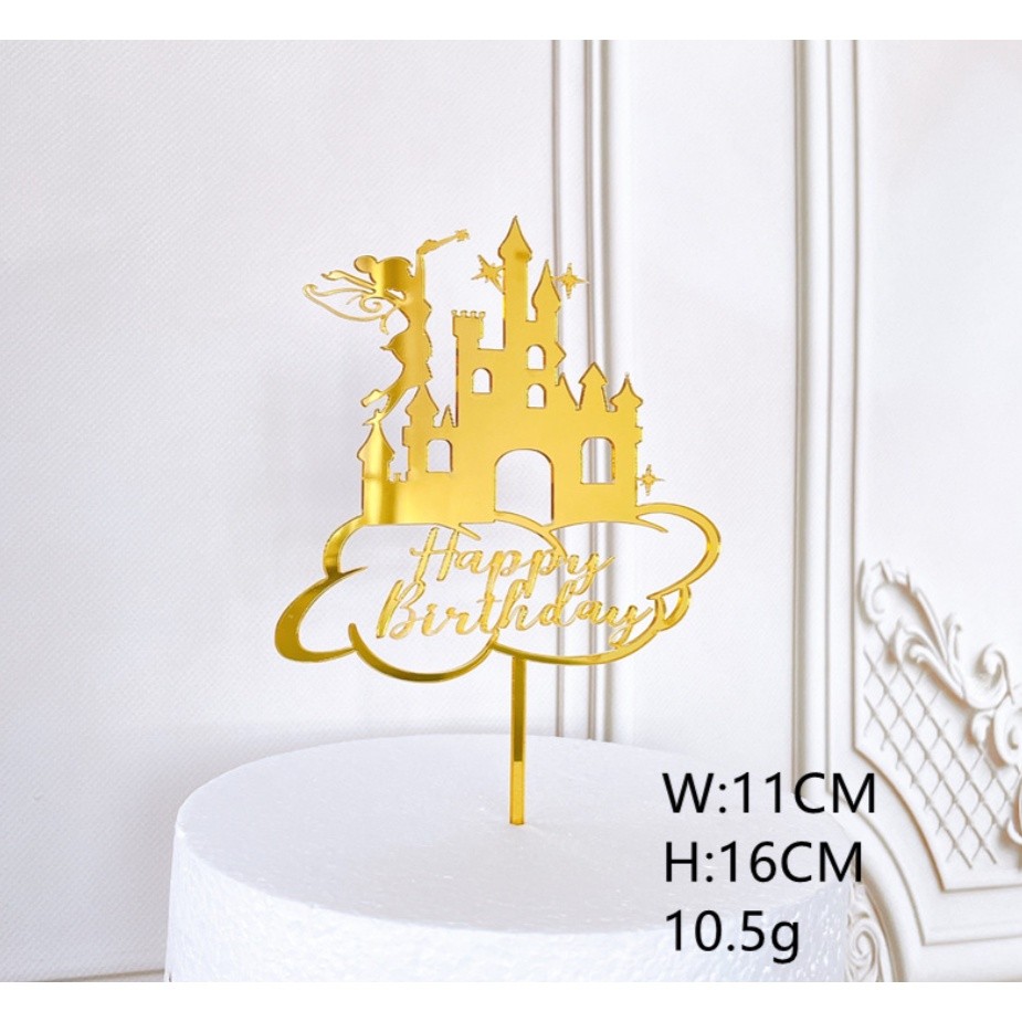 New Fairy Girls Christmas Winter Snowfake Castle Acrylic Angle Cake Topper for Baby Girls Birthday Party (1333L) - Image 8