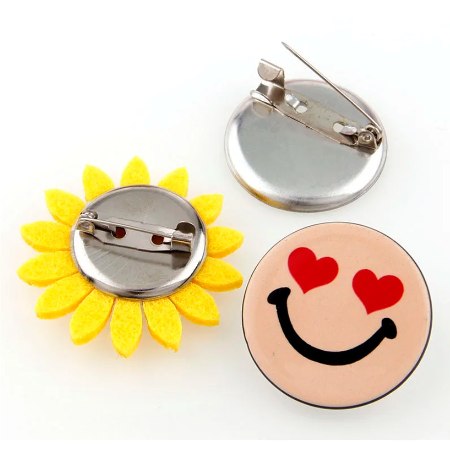 10pcs Metal Brooch Clasps Pin Disk Pad Bezel 2cm~3cm Blanks Cabochon Base Trays with Pin Clip 形金属胸针(340L) - Image 6