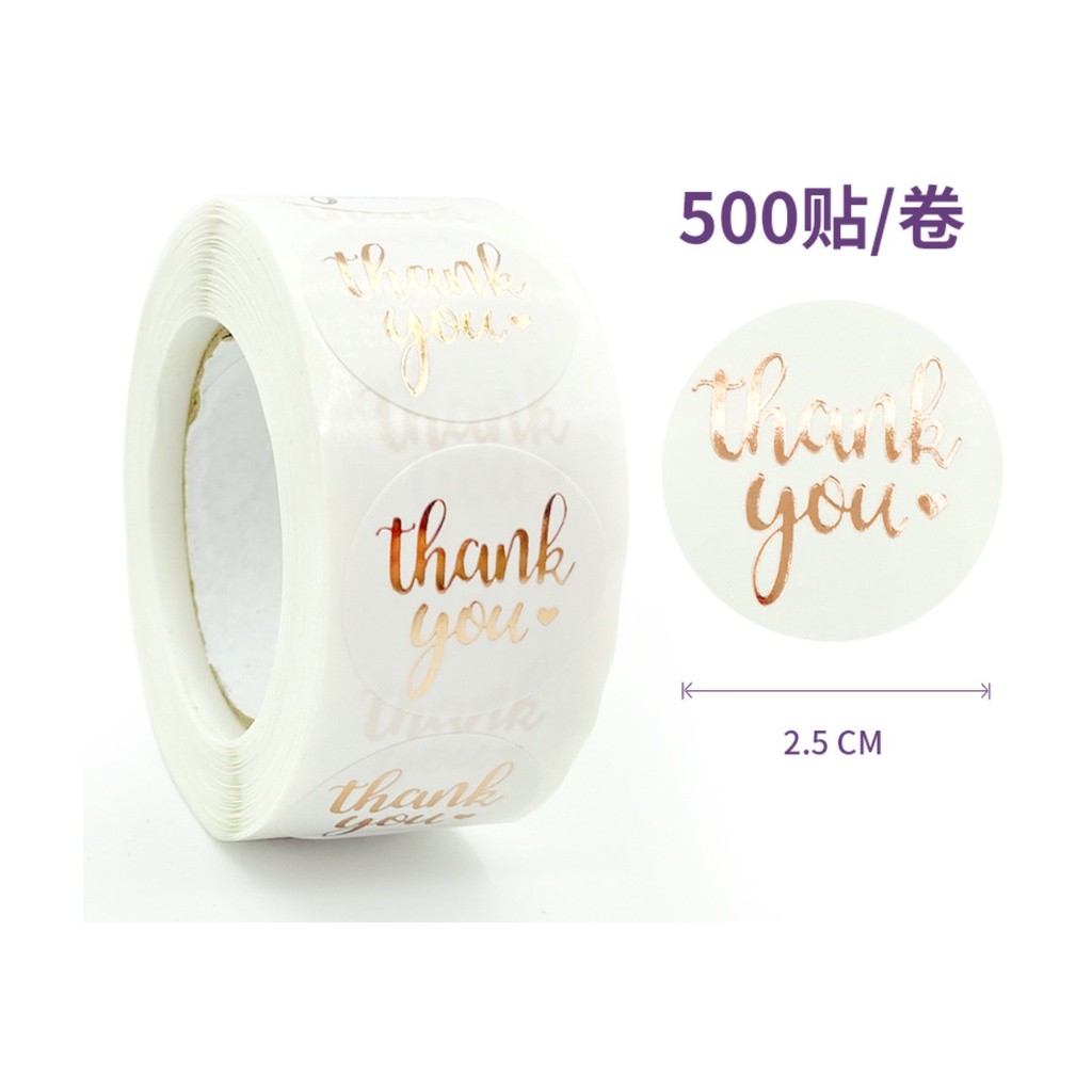 50~500pcs 1inch Rose Gold Thank You Stickers For Envelope Sealing Labels Stationery Supplies Handmade 玫瑰金箔感谢贴纸 (2439L) - Image 13