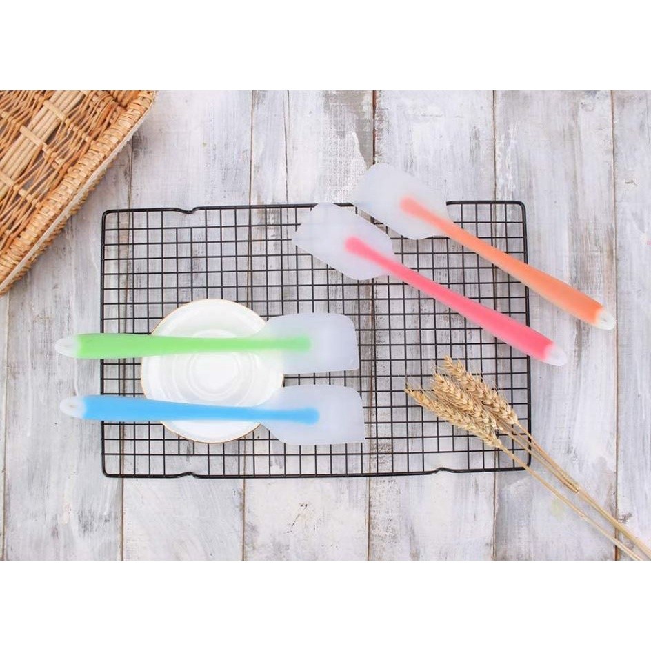1PCS Silicone Scraper Cream Scraper Cake Scraper Baking Tool Semi Transparent Handle High Temperature Resistant (2440L)