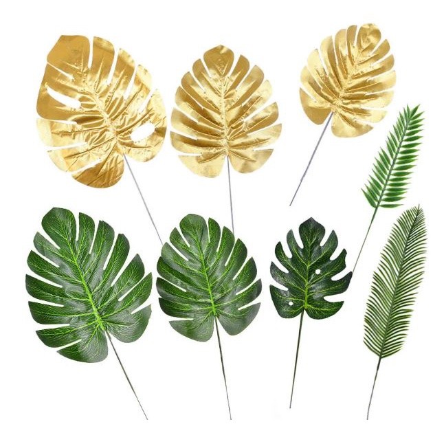 Tropical Palm Artificial Silk Leaves Monstera Leaf Bouquets DIY Home Wedding Party Decor Fake Plants (2604L) - Image 2
