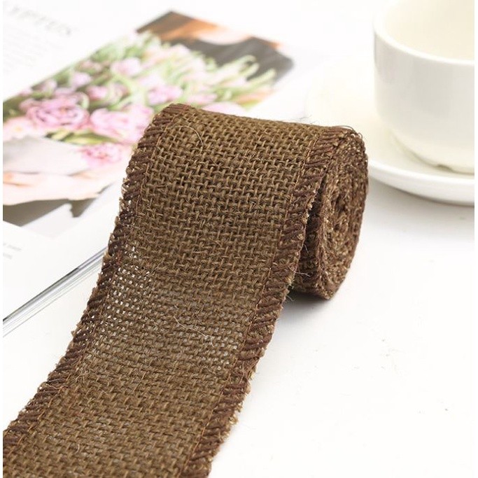 2yar/lot 6cm Wide Jute Cloth Roll Colorful DIY Handmade Wedding Party Supplies Crafts Linen Volume Burlap Ribbon (2489L) - Image 8