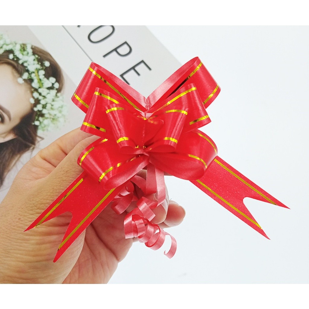 10PCS 1.8cm (Gold) Pull Bows Flower Ribbon For Wrapping Gift Decorate Wedding Car Party Christmas Birthday(1319L) - Image 18