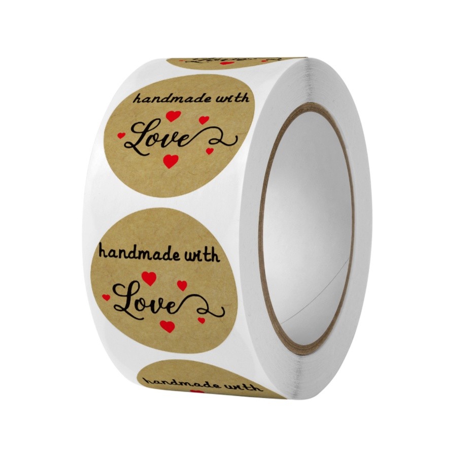500pcs Round Labels Kraft Paper Thank You Sticker Dragees Candy Bag Flower Gift Box Cake Boxes 牛皮纸圆形贴纸(2433L) - Image 15