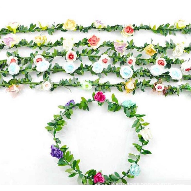 7.5M Silk Garland Green Leaf Iron Wire Artificial Flower Vine Rattan For Wedding Car Decoration DIY Wreath 铁丝绿叶 (852L) - Image 7