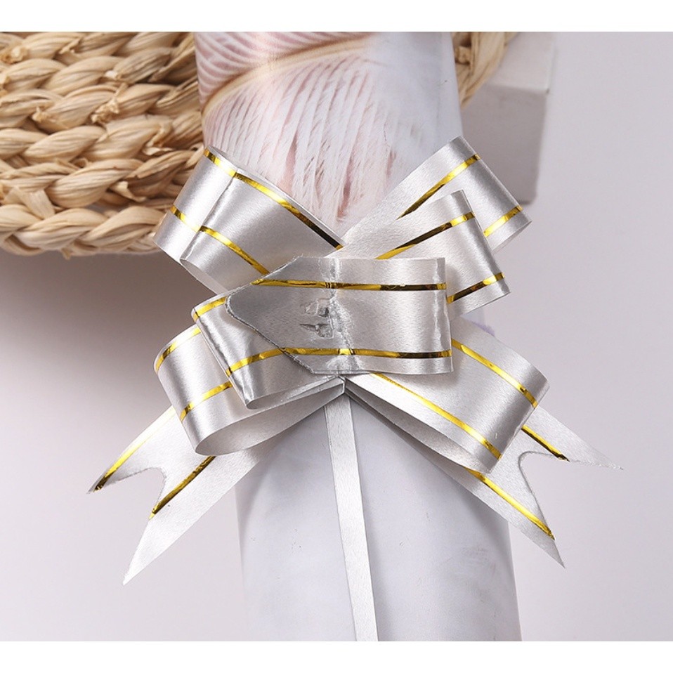 10PCS 1.8cm (Gold) Pull Bows Flower Ribbon For Wrapping Gift Decorate Wedding Car Party Christmas Birthday(1319L) - Image 11