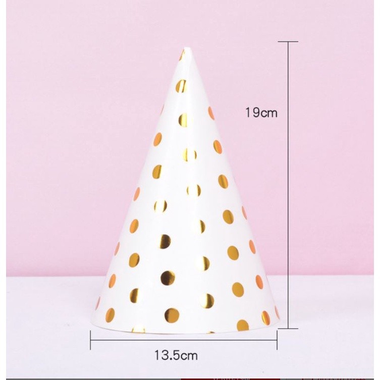 1pc Striped Dots Birthday Hats Kids Cap Bronzing Paper Caps Baby Kids Birthday Festival Party Ornaments Baby Deco(1119L) - Image 3