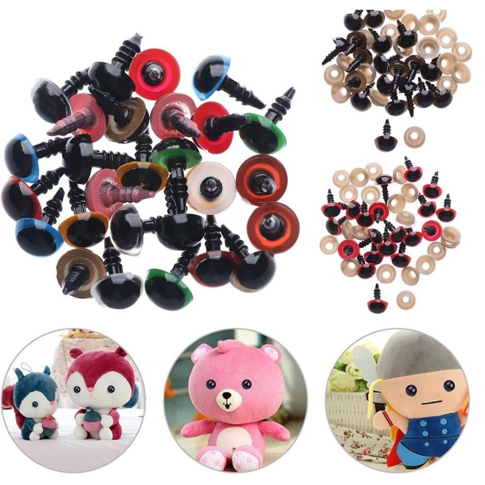 20pcs 8mm Plastic Safety Eyes for DIY Crafts Bear Animal Dolls Puppet Accessories Stuffed Toys Parts(1504L)