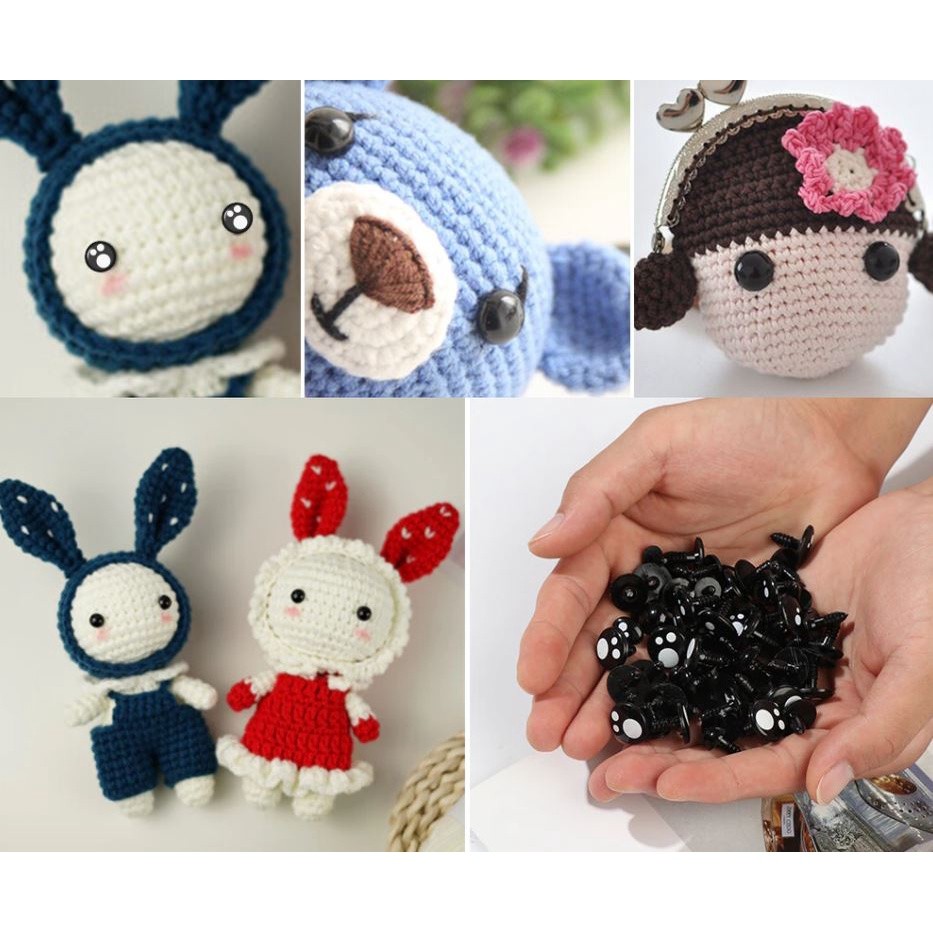 20Pcs 15~16mm Plush Animal Doll Eyes Noses Cartoon Safety Eyes For Crochet Teddy Bear Puppet Dolls Toys(1508L) - Image 2